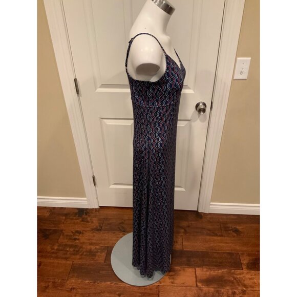 Michael Kors Blue Geometric Print Maxi Dress, Size Small (Petite) - Picture 4 of 8
